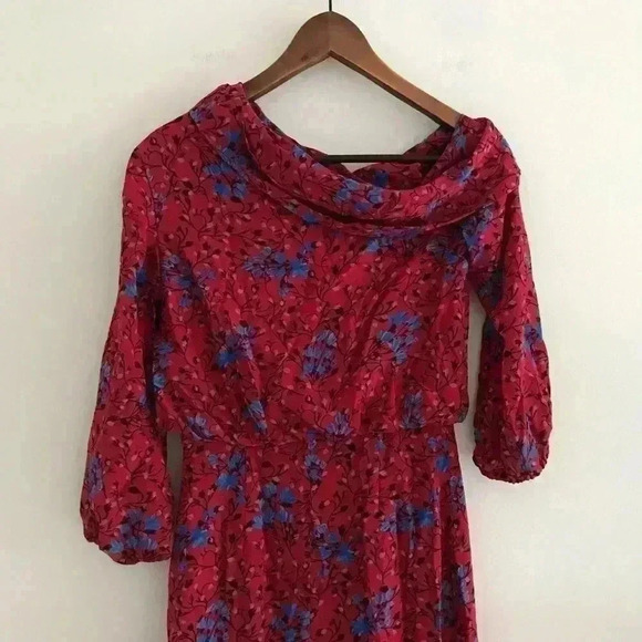 Saloni Dress Lexie Scarlet Posey Midi Dress Sz 0 - Picture 11 of 15